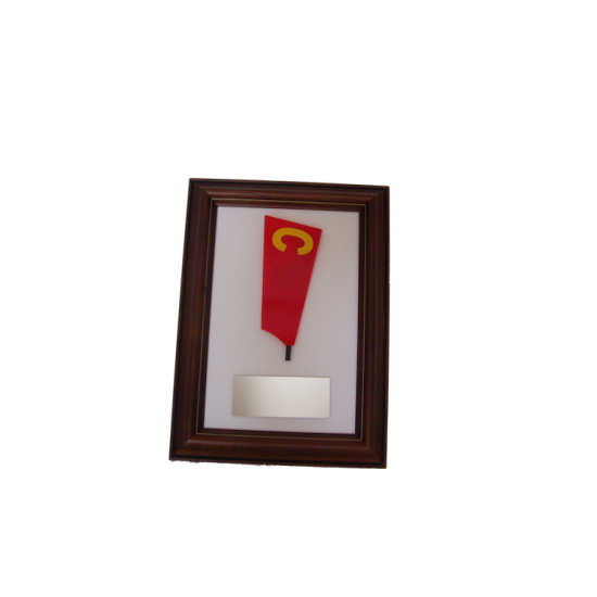 Framed Blade with inscribed plaque